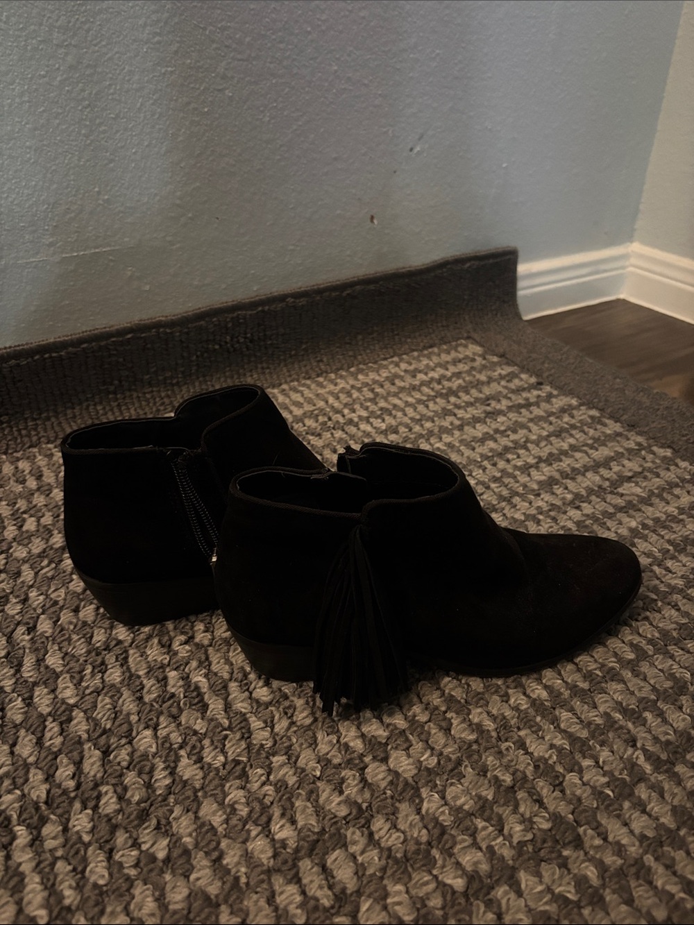 Circus by Sam Edelman Black Suede Ankle Booties with Tassel